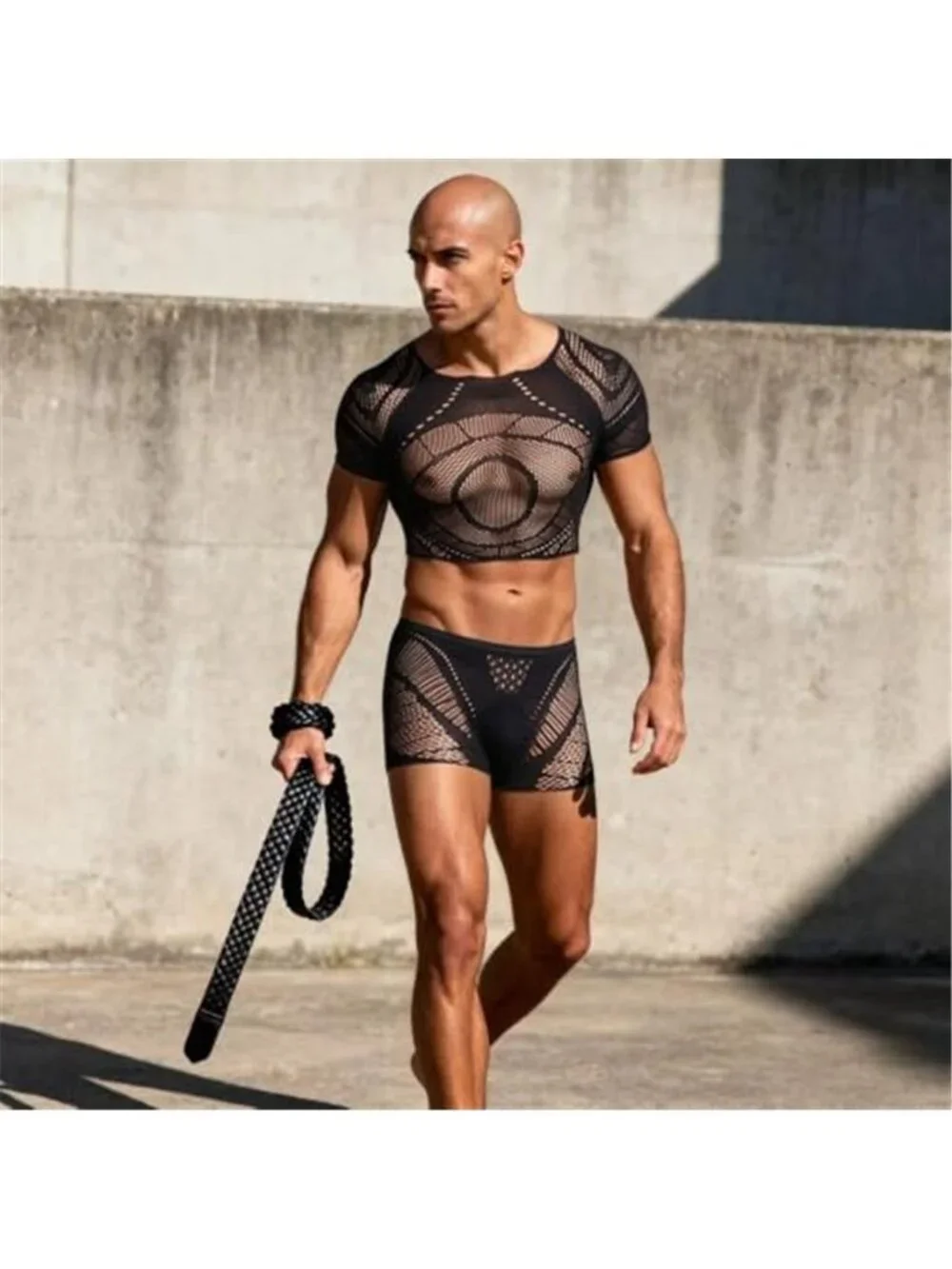 Men's Sexy Sheer Mesh Lingerie Set